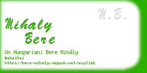 mihaly bere business card